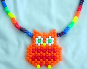 Colorful Owl Kandi Necklace