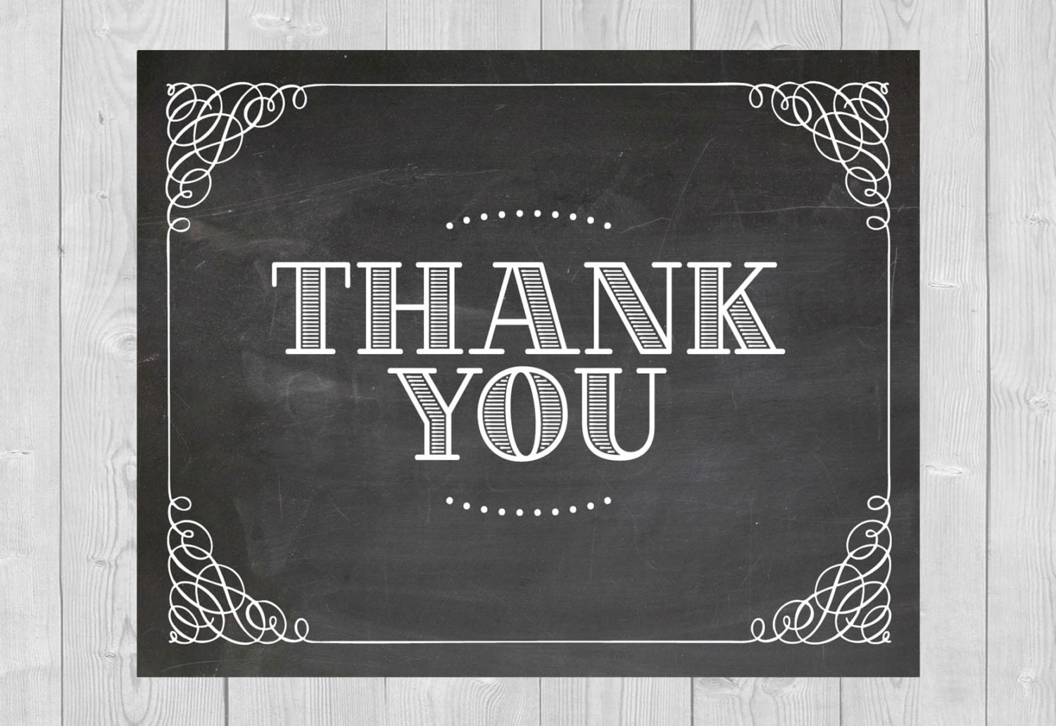 Printable Thank You Sign Chalkboard Wedding Sign 8x10 5x7