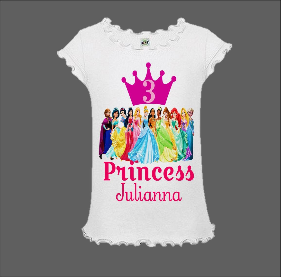 Disney Princess Birthday Shirt Disney Princess Shirt with