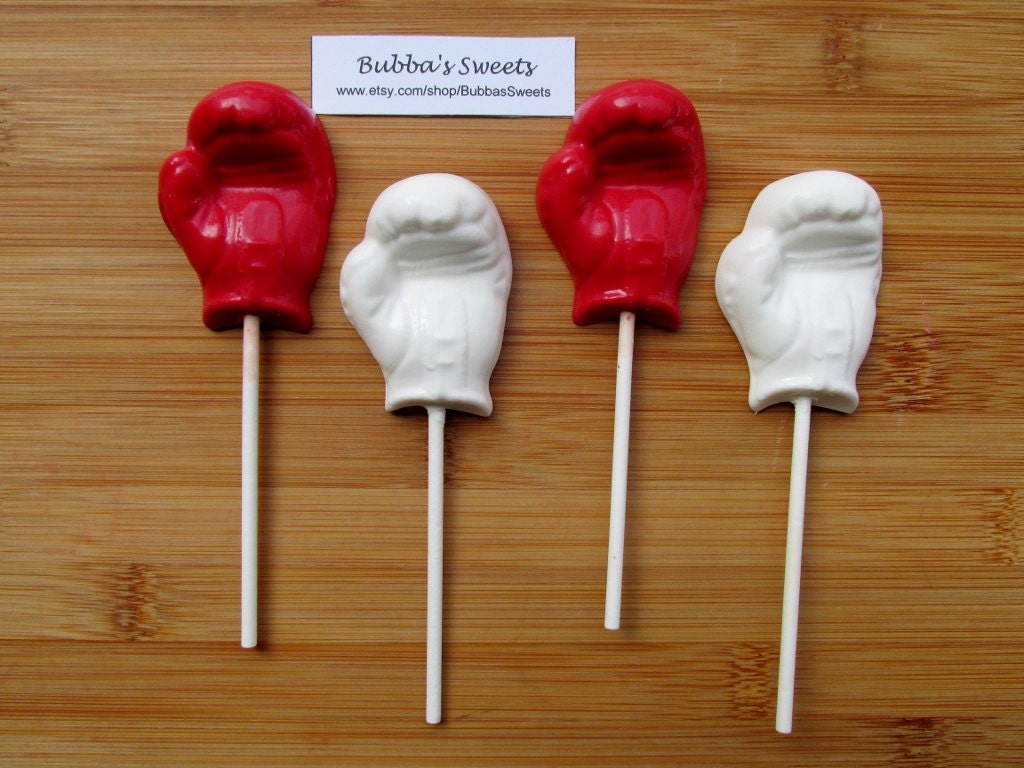 BOXING GLOVE Chocolate Pops 12 BOXING Party Favors/Boxing