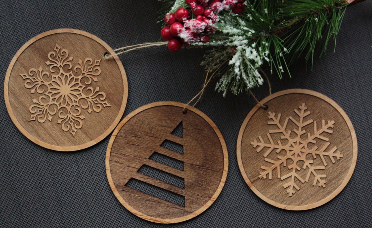 Christmas Ornaments Wood Tree Ornaments Unique Christmas