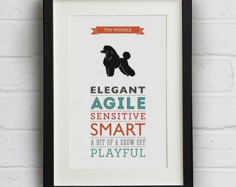 Toy Poodle Dog Breed Traits Print - Great Gift for Toy Poodle Lovers!
