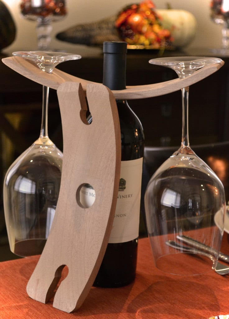 napa wine bottle caddy wine glass holder