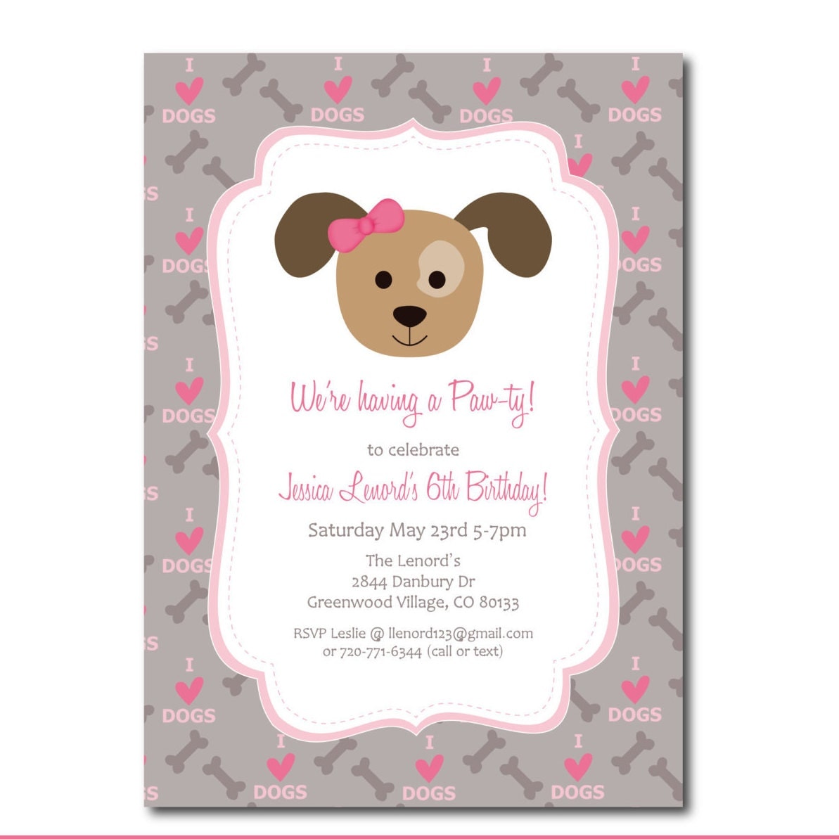 Puppy Birthday Invitations 3