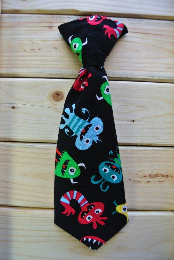 Items similar to Children's Clip-on Tie - Monsters on Etsy
