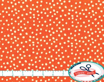 BRIGHT ORANGE Fabric by the Yard, Fat Quarter Orange Dot Fabric Polka dot fabric 100% Cotton Fabric Quilting Fabric Apparel Fabric w8-23