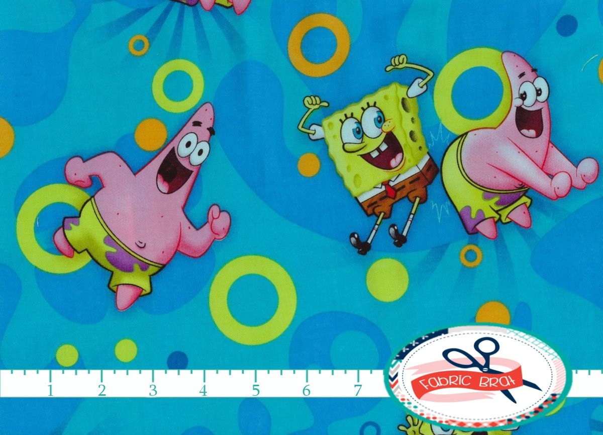 Spongebob Fabric By The Yard Fat Quarter Sponge Bob By Fabricbrat