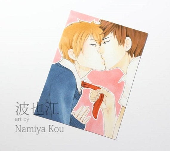 adorable gay anime kiss