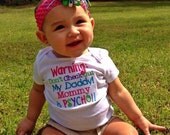 Warning: Don&#39;t Check Out My Daddy! Mommy is Psycho!! Embroidered - il_170x135.747589521_obfi