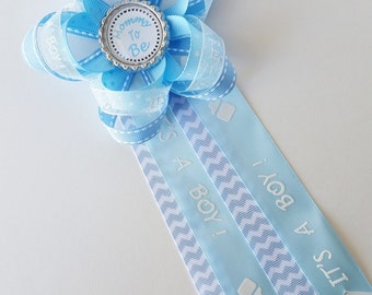 It's A Boy Mommy to Be Corsage, Daddy to be Corsage, Baby Shower Corsage, Baby Shower Pin, Aunt to Be, Grandma to Be, Baby Boy Shower Decor