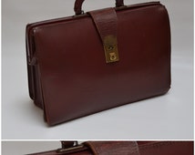Vintage British Gentlemen's Briefcase, 1960s / 70s hinge frame, brown ...