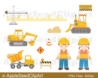 Clipart Construction Trucks Construction Digital Clip Art