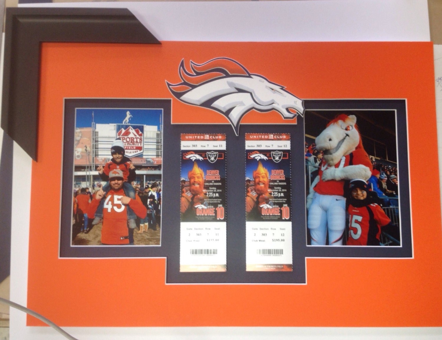 Custom sports team frame and mat