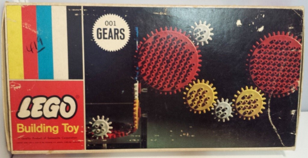 Items similar to ON SALE!Vintage Lego Samsonite Gears 001 Technic Building Toy 1965 in Original