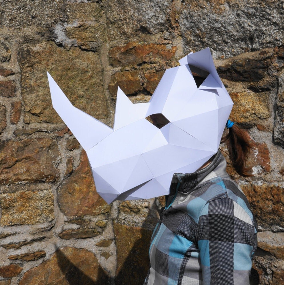 Rhino Mask make your own animal mask using a simple digital
