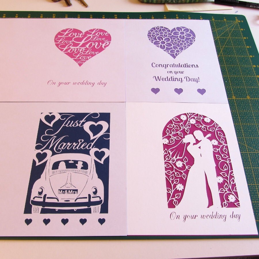 Wedding paper cut template set of 4 PDF by ClareWillcocksArt