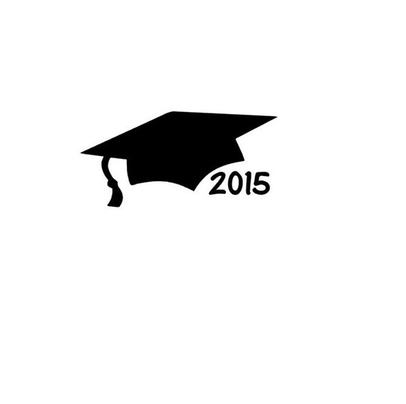 Graduation Cap Car Decal, 2015 Graduation Gift, Class of 2015 Vinyl Decal, Graduation Party