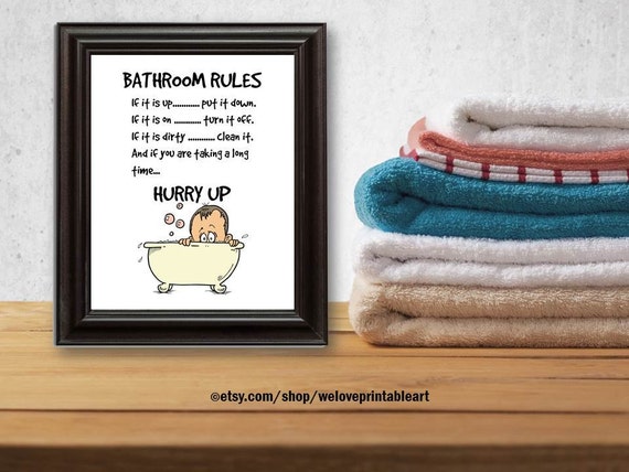 Kids Bathroom Art Humor Decor Bathroom Artwork Printable Art