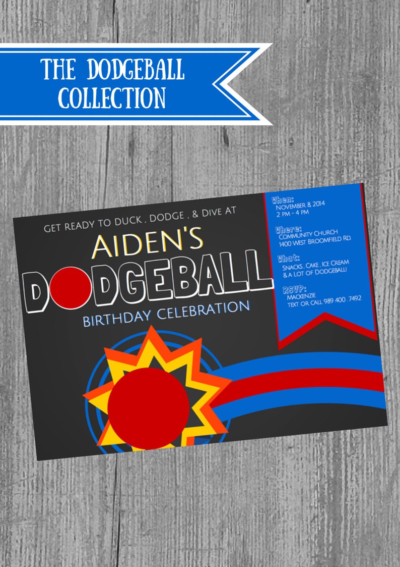 Dodgeball Birthday Party Invitations 1