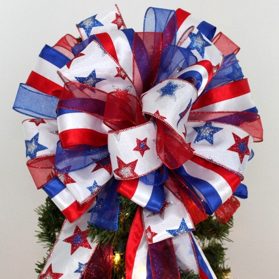 patriotic stars stripes christmas tree bow by patriotic stars stripes christmas tree bow by