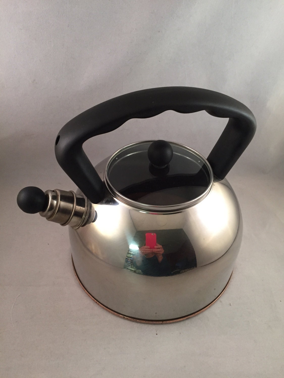 Copco Whistle Tea Kettle Stainless Copper Bottom 2 Quart Haute Juice