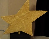 Painted Rough Pine Wood Christmas Star Cutout