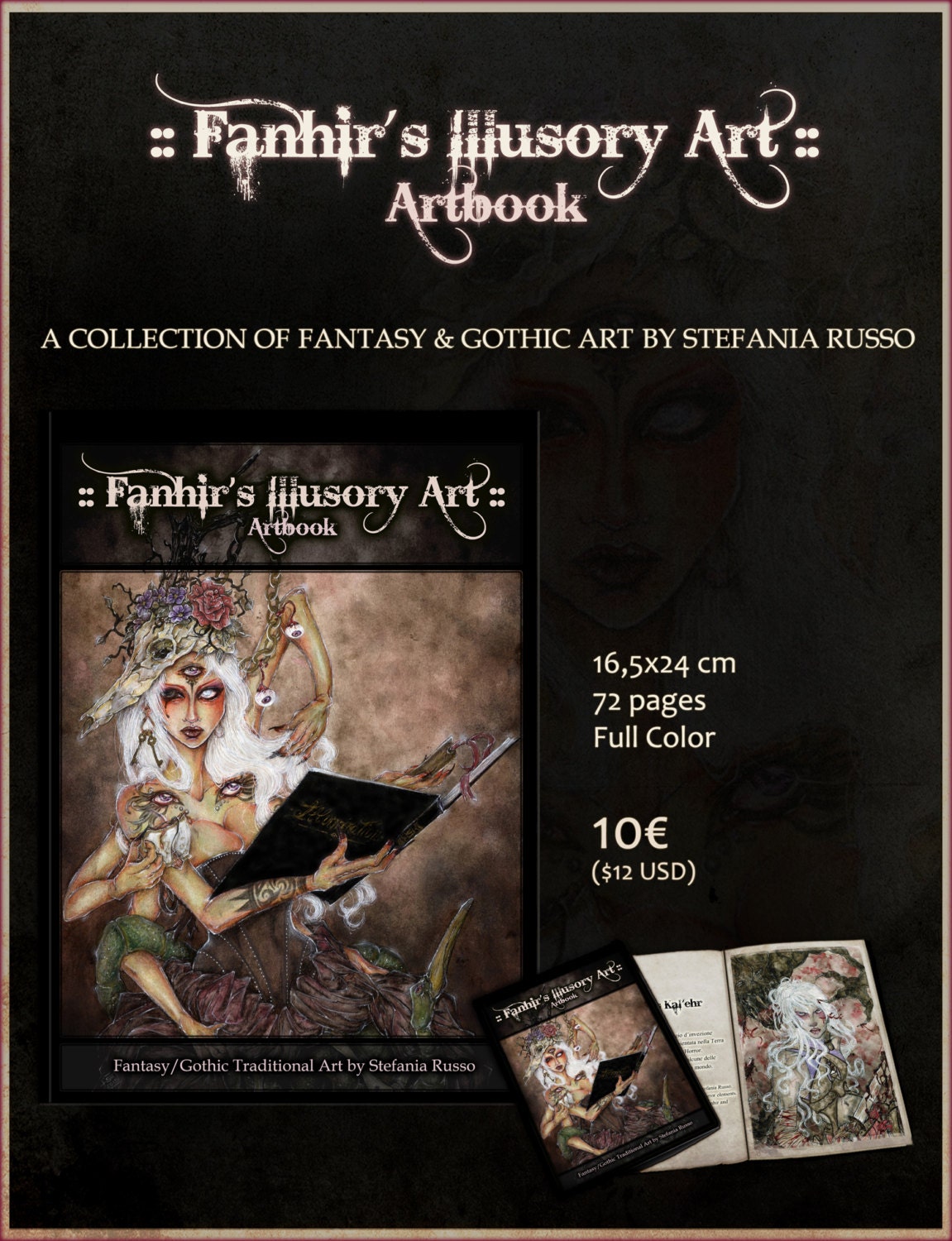 PRE-ORDER "Fanhir's Illusory Art" Artbook --- Fantasy Gothic Horror Steampunk Art -- Ships from March,30