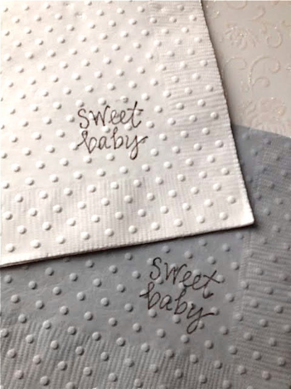 Baby Shower Napkins Sweet Baby Stamped by SelfishNecessities