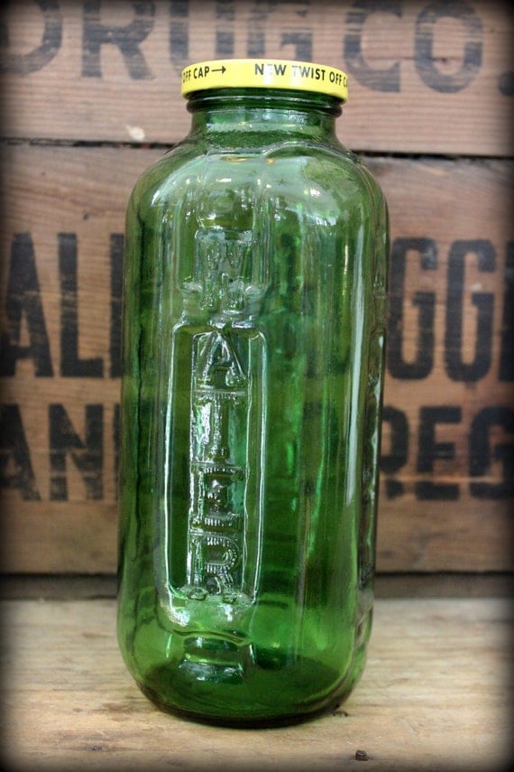 Download Vintage Juice/Water Green Glass Bottle w/ by ... Yellowimages Mockups