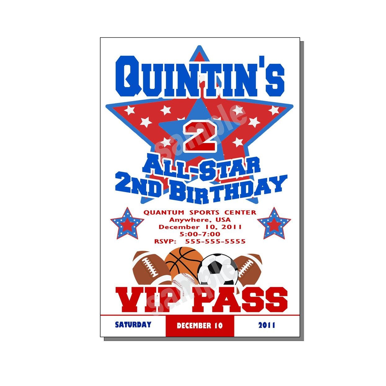 All Star Birthday Invitations 8