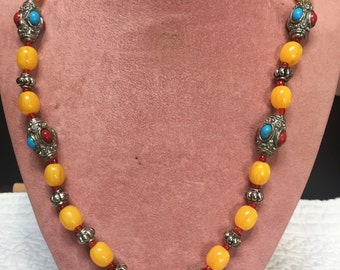 Indian Inspired Necklace/Multi-Gemstone Necklace/Birthday/Mother's Day