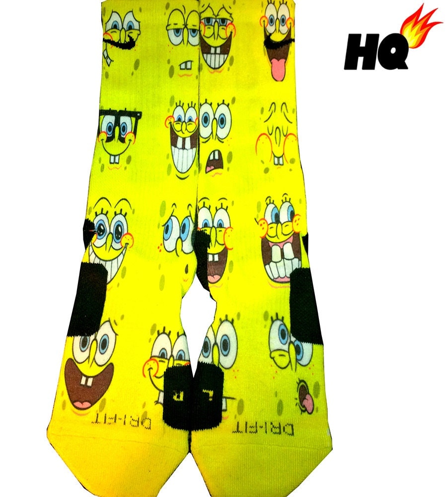 Spongebob FAST SHIPPING Custom Nike Elite Socks All by HQcustomz