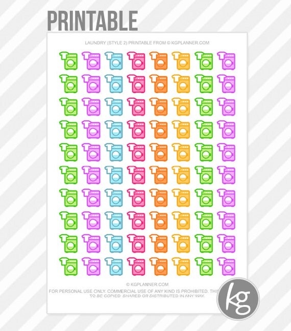 laundry style 2 pdf printable planner stickers for by kgplanner