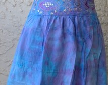 Ensemble Jupe Et Haut My Michelle - Taille S - Teal & Brown Tie Dye - Coton - Occasion Excellent état