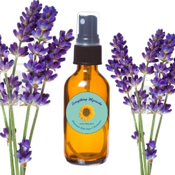 Homemade Lavender Room Spray. 4 fl. oz. Amber glass spray