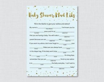 Mason Jar Baby Shower Mad Libs Printable Baby Advice Cards