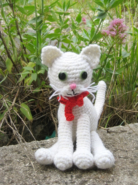 Crochet pattern amigurumi white cat Amigurumi cat pattern