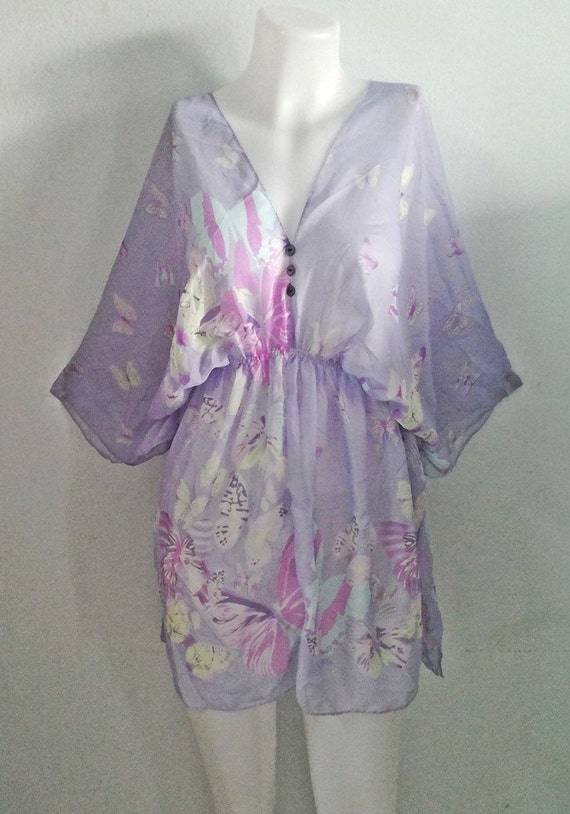 purple summer dress cover up dress Chiffontunic by doucefleur