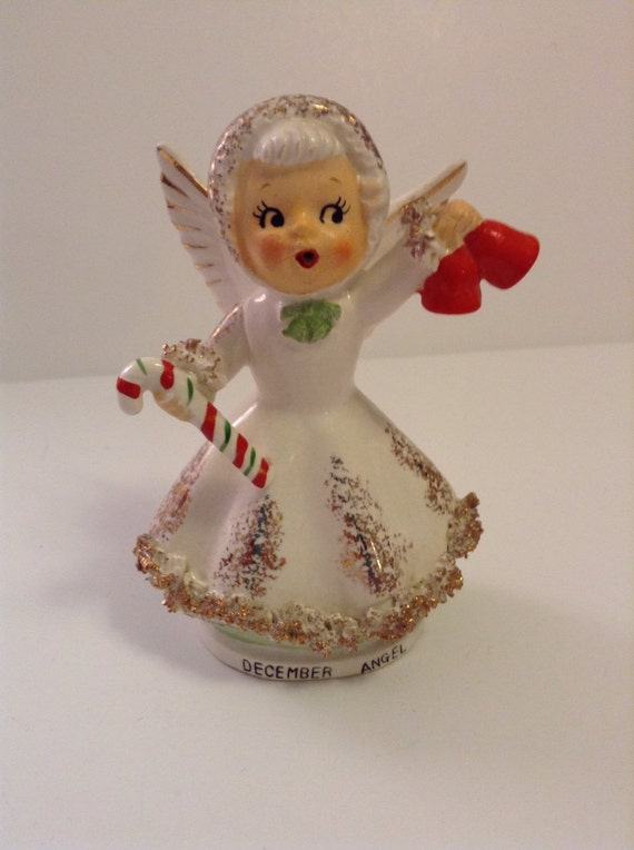 candy cane christmas angel fairy figurine