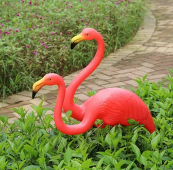 GARDEN FLAMINGO Yard ornament Kitsch Retro by MyOldEnglishVintage