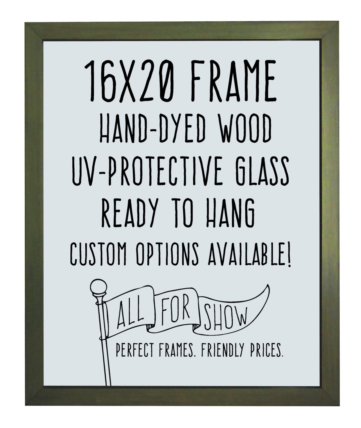 16x20 Gray Wood Frame Ready To Hang by AllForShowFraming on Etsy