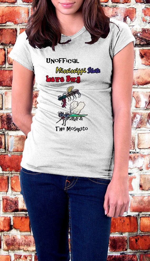 Mississippi State Love Bug T shirt Mosquito T by BlueRoseTshirts