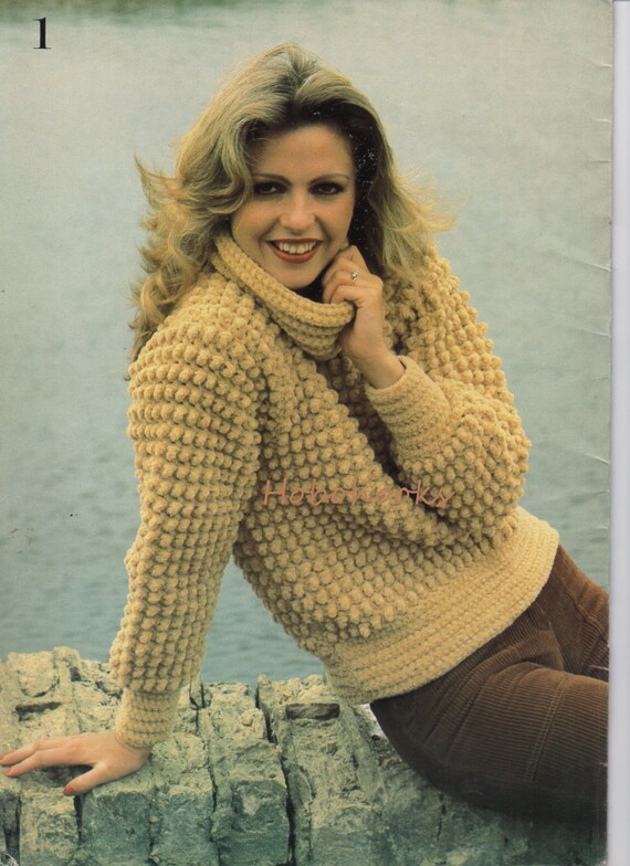 pattern jumper ladies crochet jumper  / with 32 neck  CROCHET / to polo ladies womens sweater 40