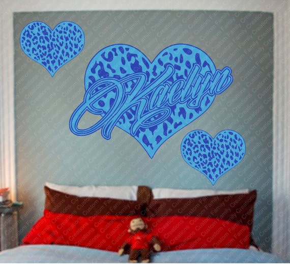 Cheetah Print Heart Monogram With Custom by CustomFamilyCreation