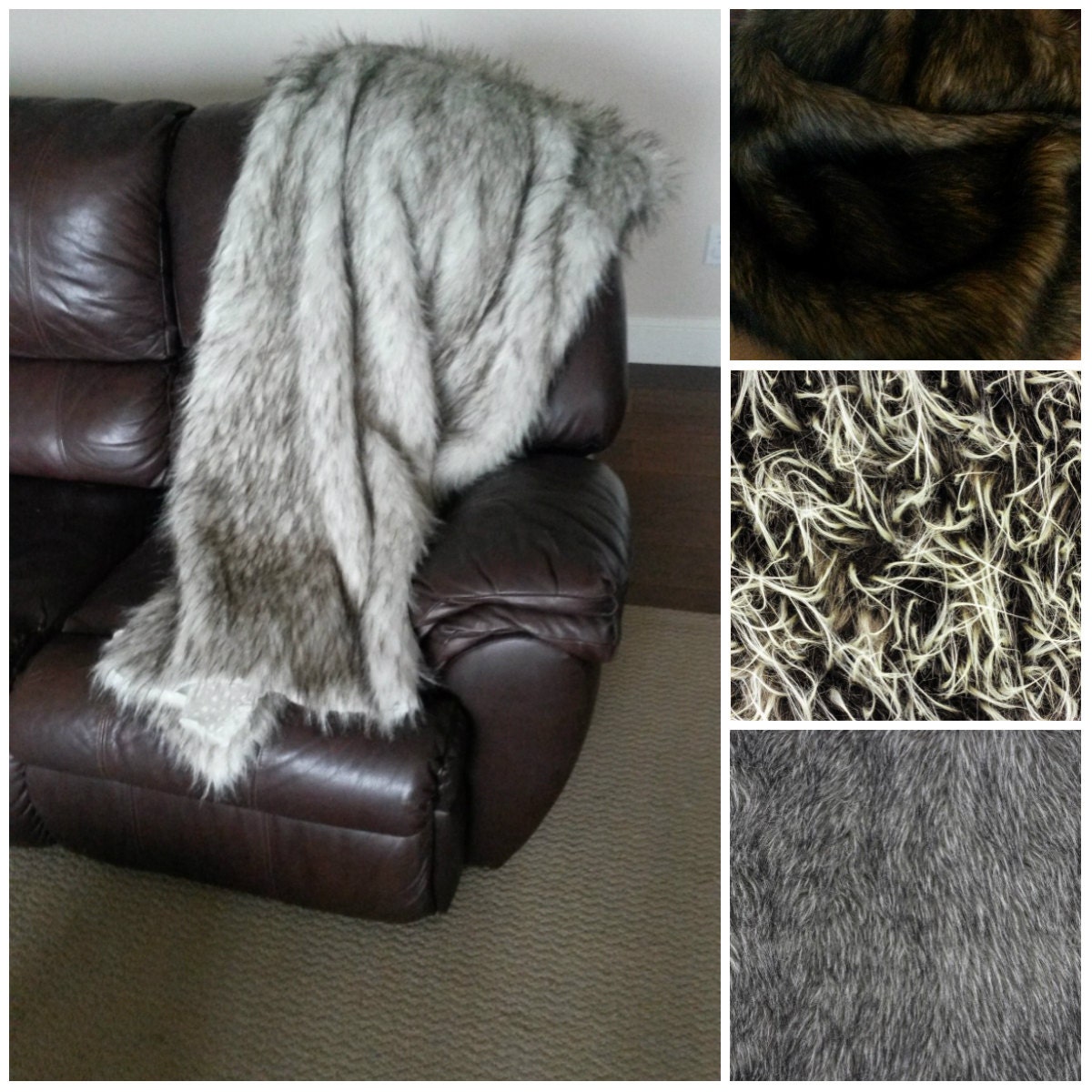 Large Faux Fur Throw Blanket