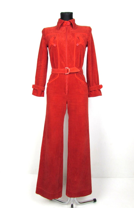 Claret Red Corduroy Short Jumpsuit