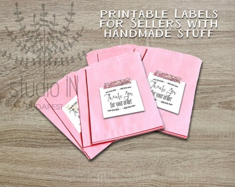 Printable thank you tags, customer gift tags, printable tags, Etsy seller handmade tag, Etsy seller thank you for your order tag,