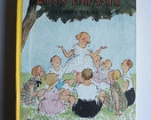 French Illustrated novel for children, "Les Bons Enfants" by Countess of SÃ©gur, hardcover book, published by Hachette, 1947