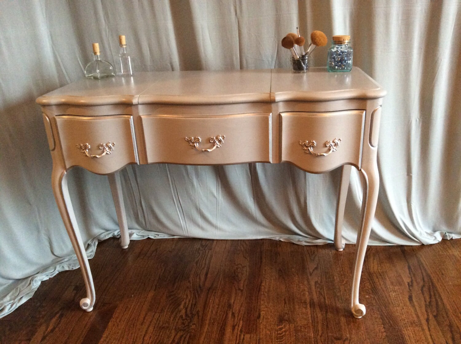 SOLD****Hand Painted French Provincial Vanity Desk Haute Juice