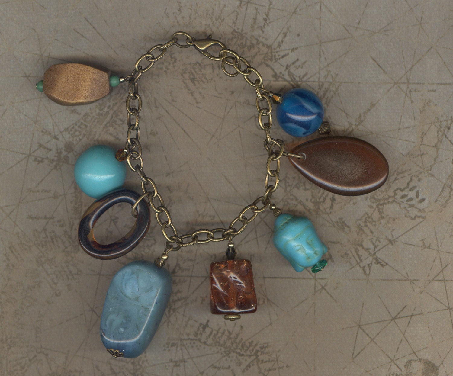 Buddha charm bracelet jewelry Chunky bracelet Bohemian Chunky